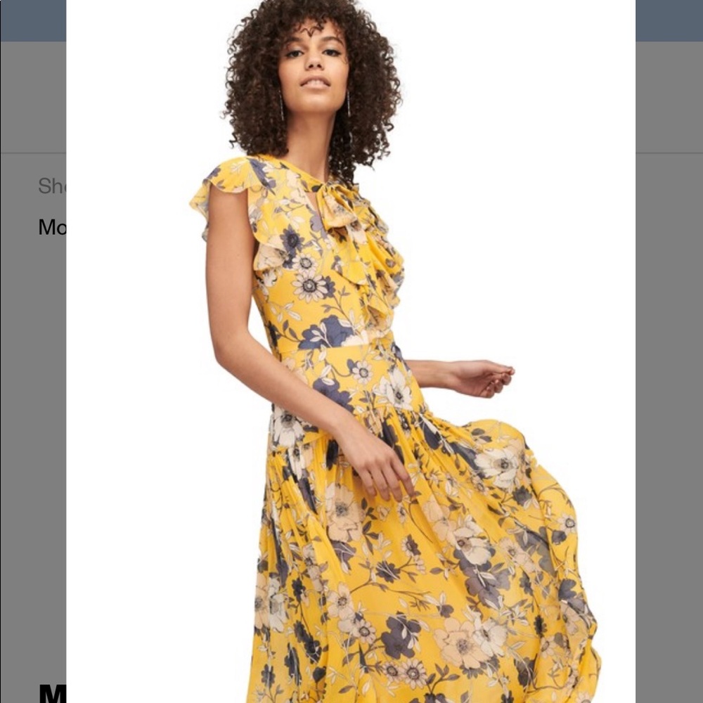 Monique Lhuillier Yellow Fiorina Maxi